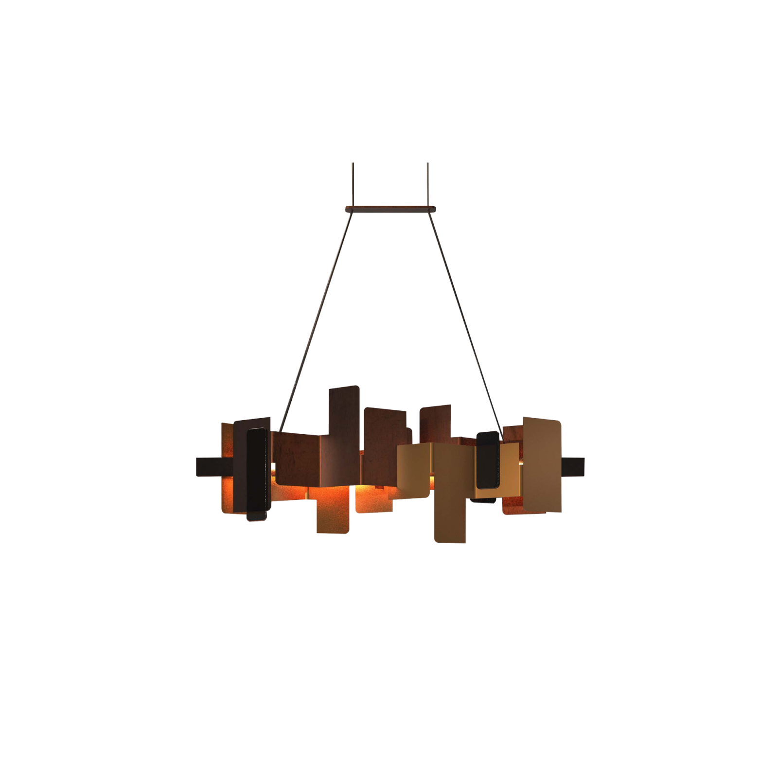 Combination of Delabre, Calamina, Zürigo or Corten painted Zenith Pendant Light