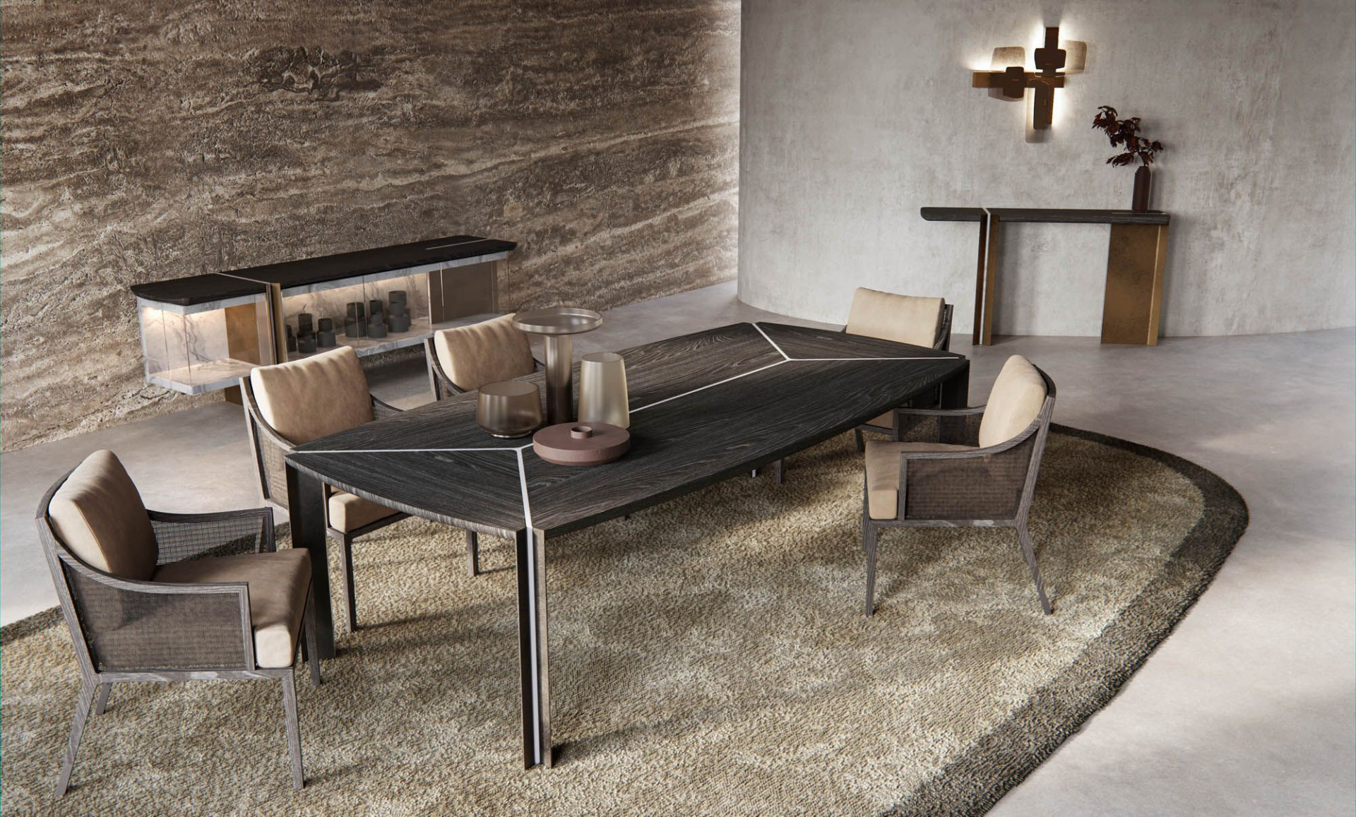 General view of Foil console with Foil table