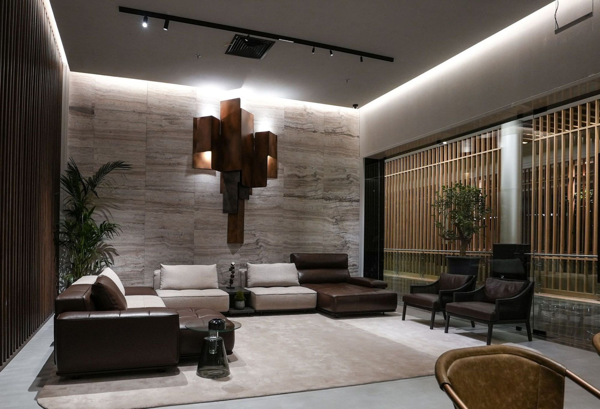 The living room and all the products represent ENNE's new Kuwait Showroom